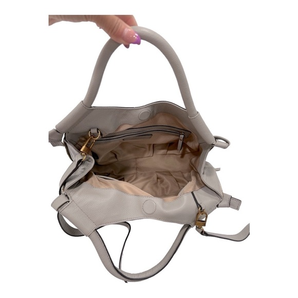 Antonio Melani Gray Leather Bag with Shoulder Strap - Picture 12 of 15